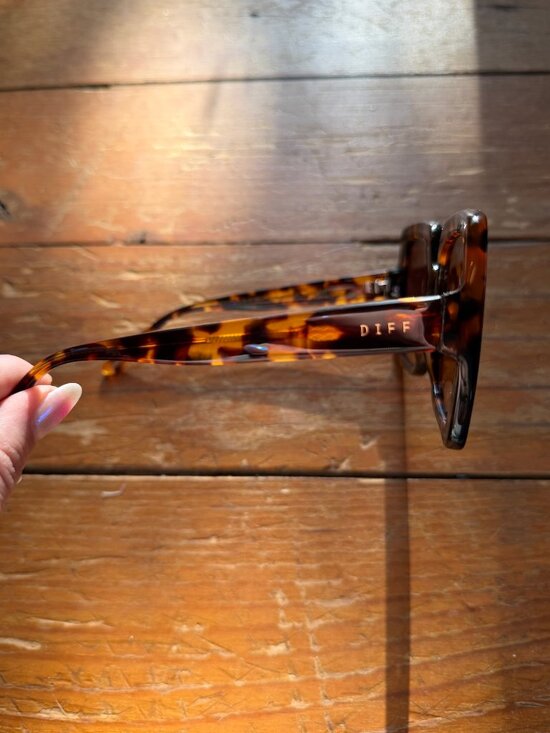 Diff Emily In Paris Sylvie brown and black tortoise sunglasses main image 3